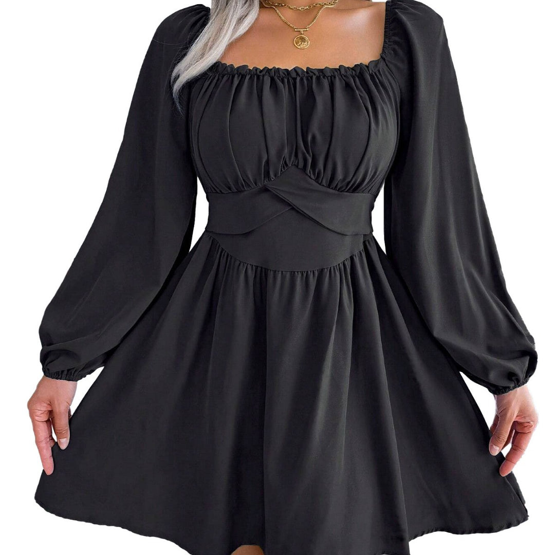 Robe mini femme avec corsage froncé et longues manches bouffantes Chic & Stil