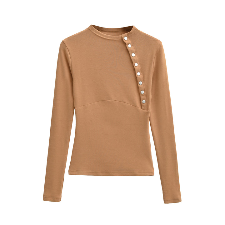 Women Fitted Long Sleeve with Asymmetrical Snap Placket Amarae