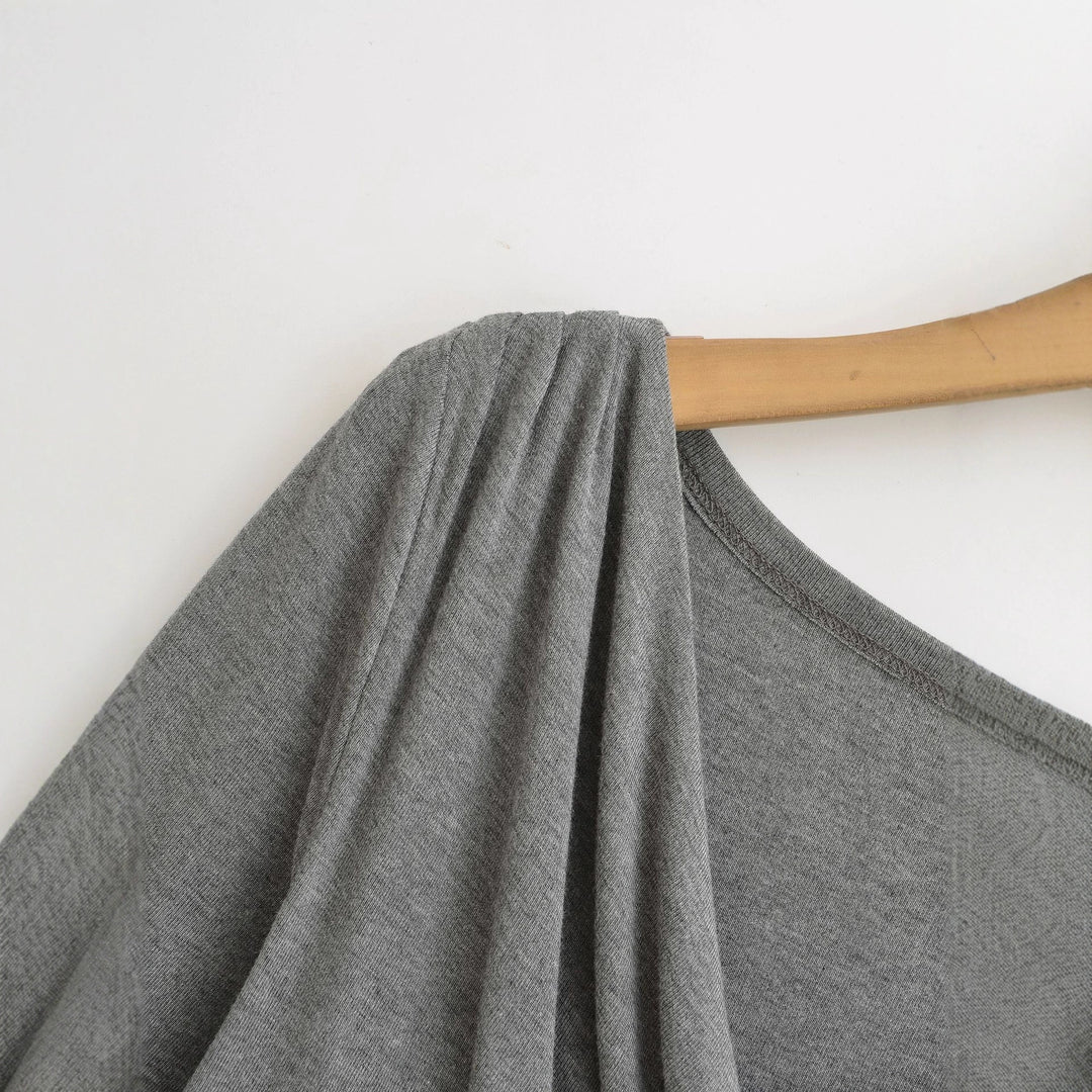 Long sleeve women's t-shirt with an elegant draped design Lune London