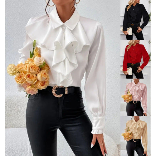 Women's Blouse with Refined Ruffle Details and Elegant Sleeves Amarae