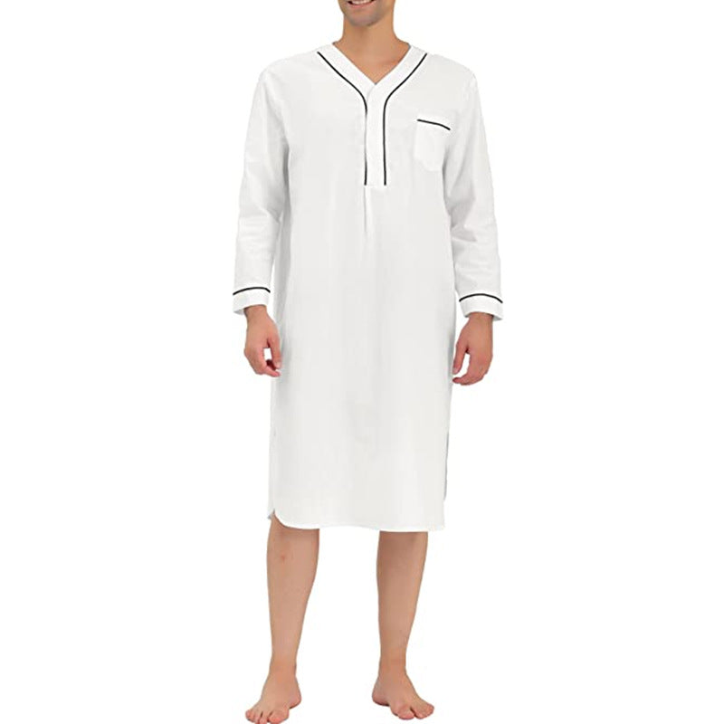 Men's Nightshirt with Elegant Button Placket and Practical Chest Pocket Lune London