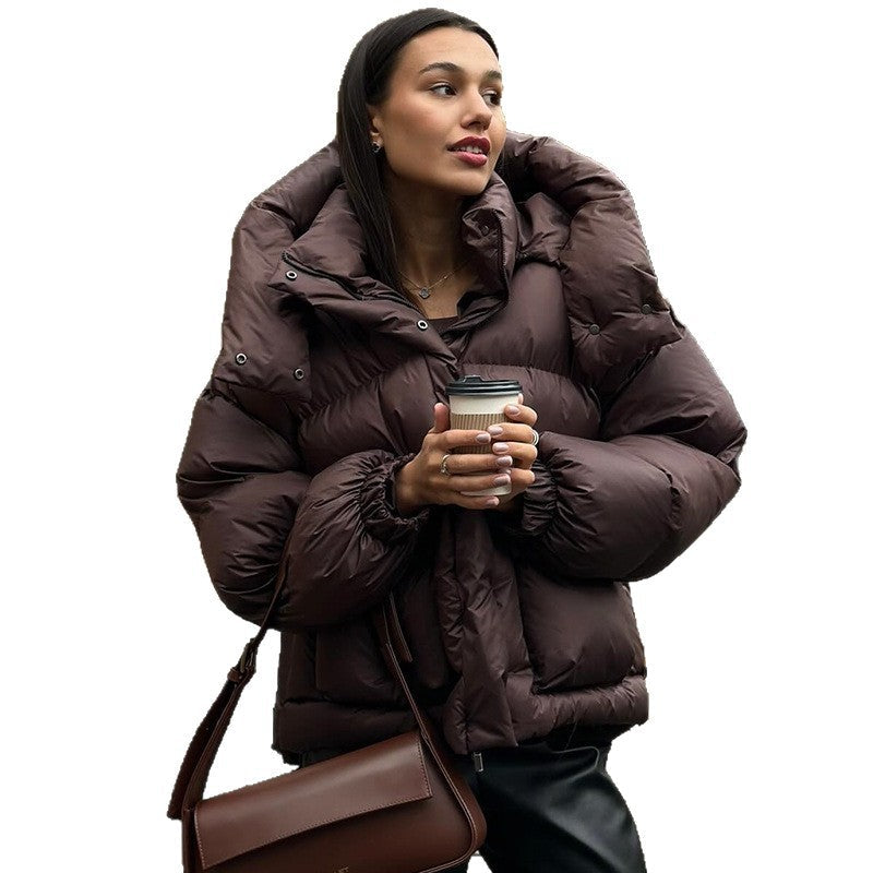 Ladies Quilted Winter Jacket with Oversized Hood Chic Und Stil