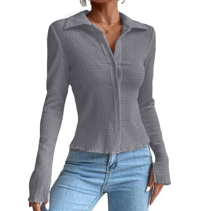 Long sleeve blouse for women with textured design Amarae