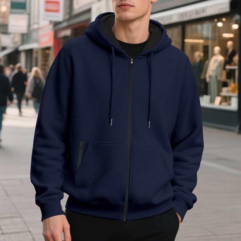 Hooded jacket for men with high-quality zipper and practical kangaroo pocket Lune London