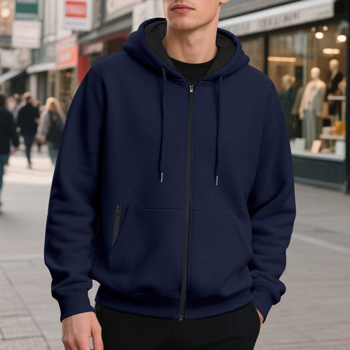 Hooded jacket for men with high-quality zipper and practical kangaroo pocket Amarae