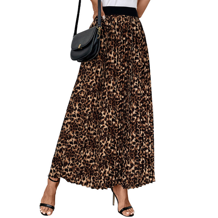 Lune London Printed Animal Design Pleated Maxi Skirt for Women