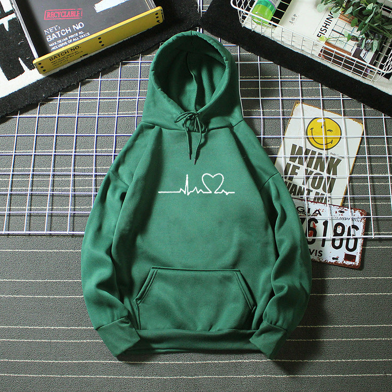 women's hoodie with heartbeat design Chic & Stil