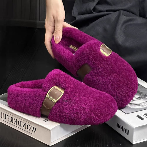 Ladies soft slippers with trendy buckle detail and comfortable sole Amarae