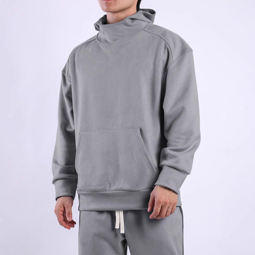 Men's casual hooded sweatshirt with high collar and practical kangaroo pocket Amarae