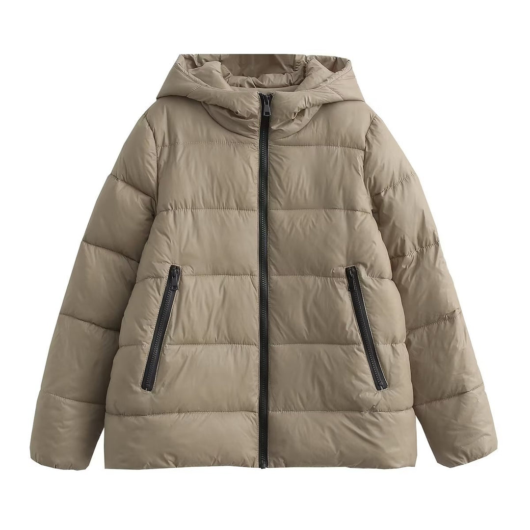 Ladies insulating jacket in synthetic fibers with removable hood Lune London
