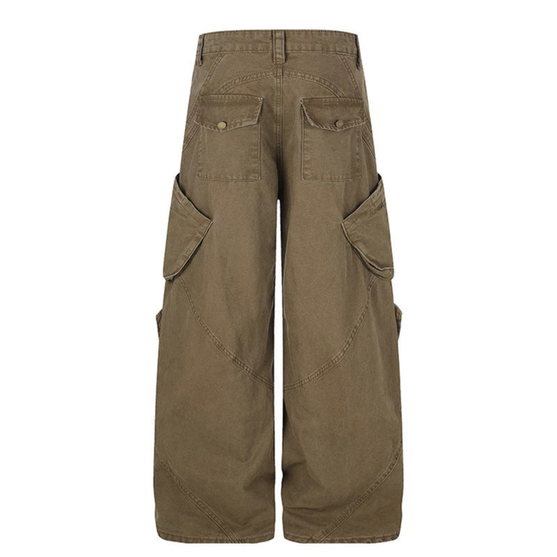 Women Wide High-Waist Cargo Culotte Pants with Multi-Pockets Amarae