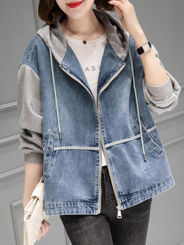 Trendy denim jacket for women with hood and casual fit Amarae