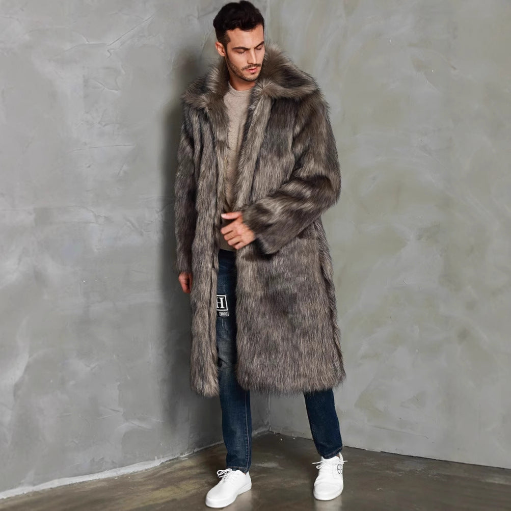 Luxury faux fur coat for men with voluminous details Lune London