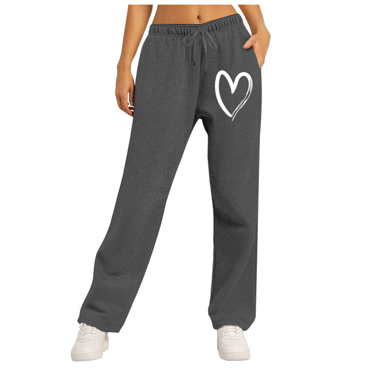 Ladies leisure pants with unique heart design and elastic waistband Lune London