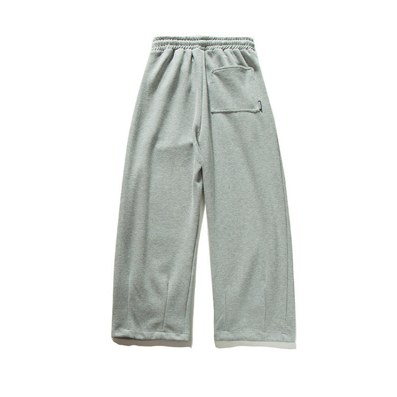 Unisex Wide Jogging Pants with Pleats, Elastic Drawstring and Side Pockets Amarae