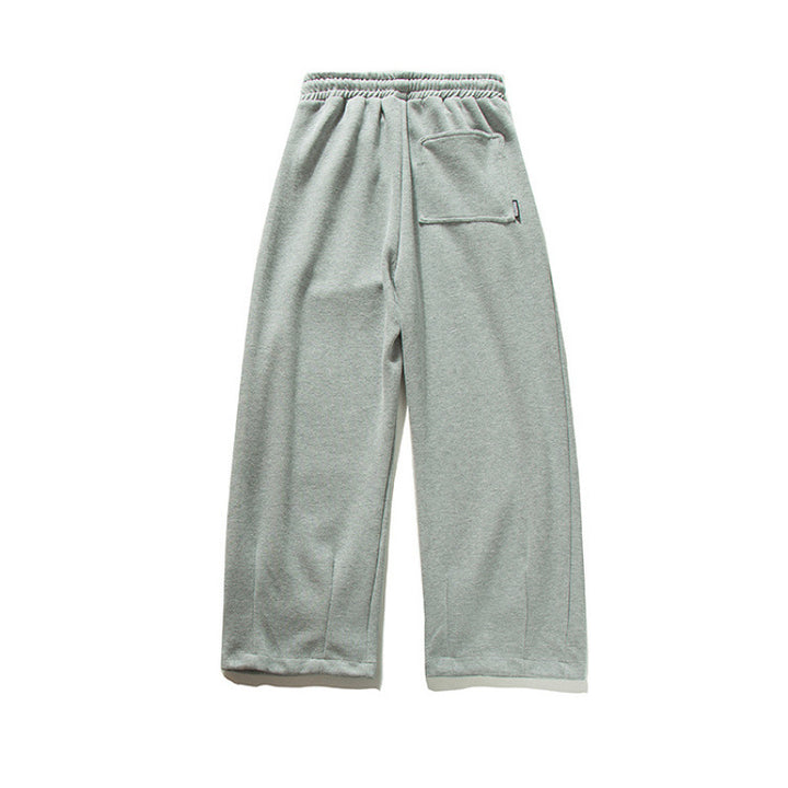 Unisex Wide Jogging Pants with Pleats, Elastic Drawstring and Side Pockets Amarae