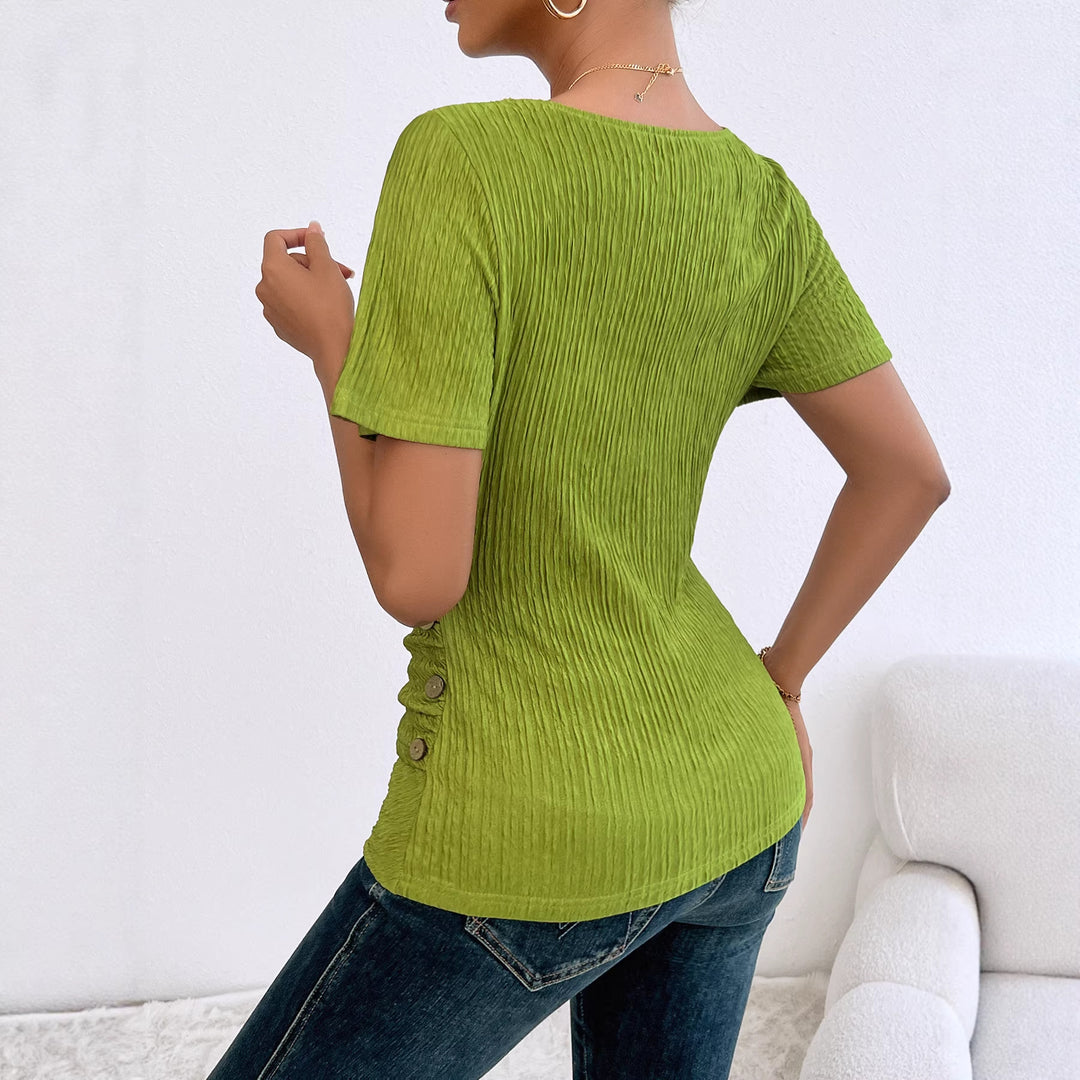 Women's wrap blouse with refined folds and button details Lune London