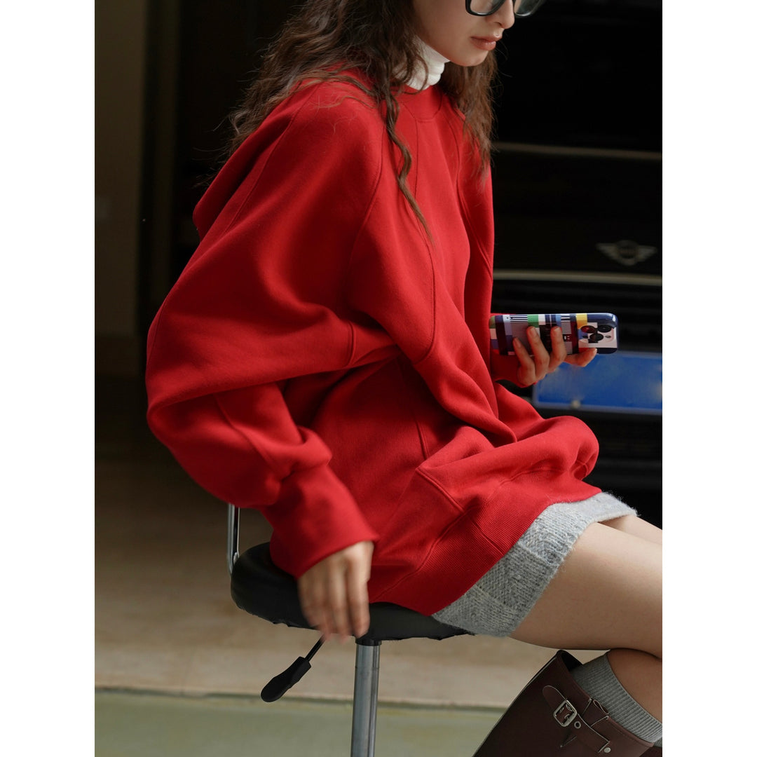 Women Boxy Sweatshirt with raglan seams and voluminous sleeves Amarae