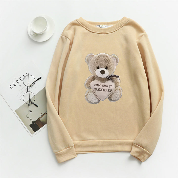 Women's sweatshirt with embroidered bear motif Chic & Stil