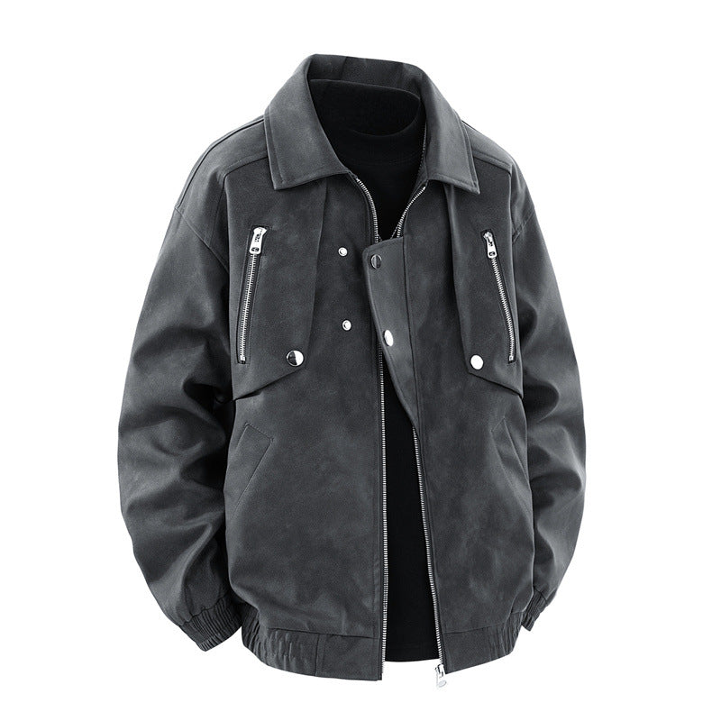 Trendy men's jacket with multifunctional zip pockets and elastic cuffs Lune London
