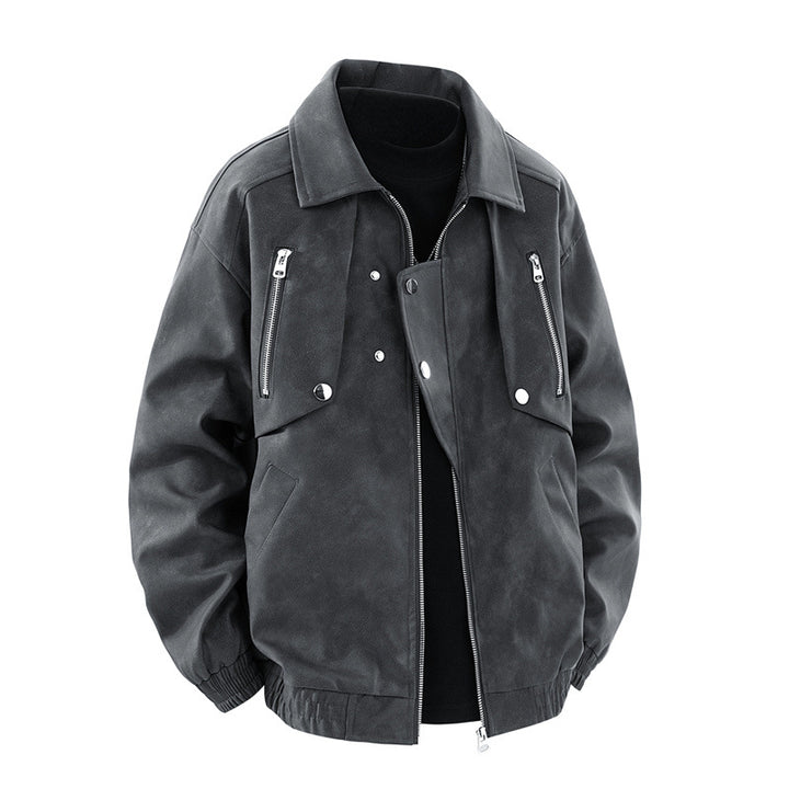 Trendy men's jacket with multifunctional zip pockets and elastic cuffs Lune London