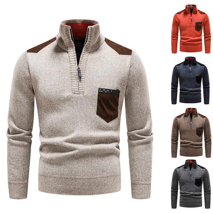 Stylish men's sweater with high collar Lune London