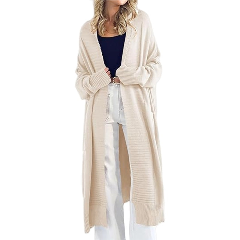 Women's long sleeve knit cardigan with large pockets and relaxed fit Lune London