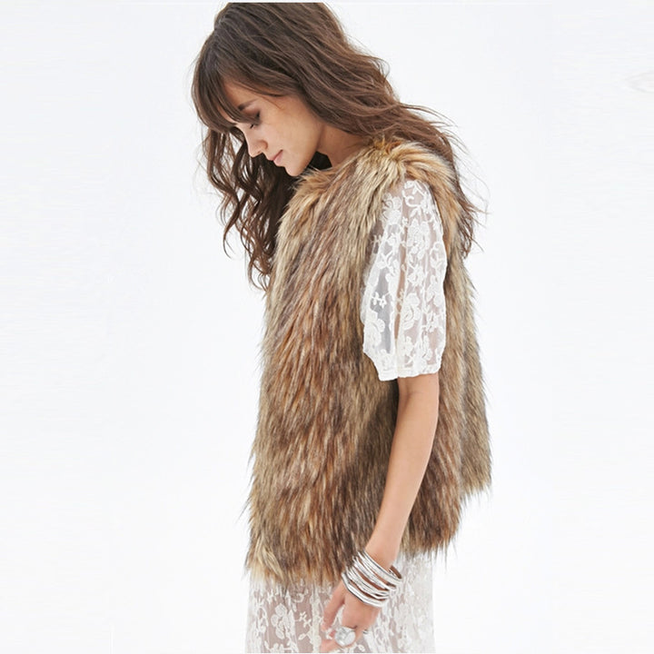 Ladies Elegant Faux Fur Vest Chic and Stylish
