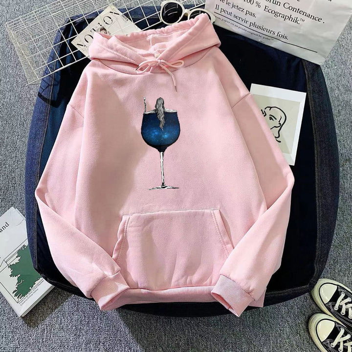Women's hoodie with creative cocktail design Chic & Stil