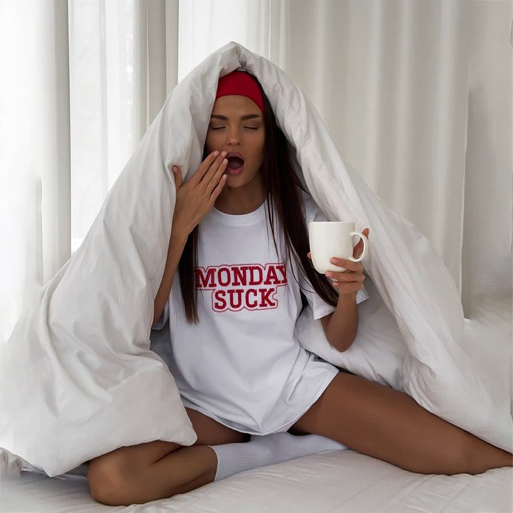 Oversized t-shirt for women with striking inscription Lune London 1757993620