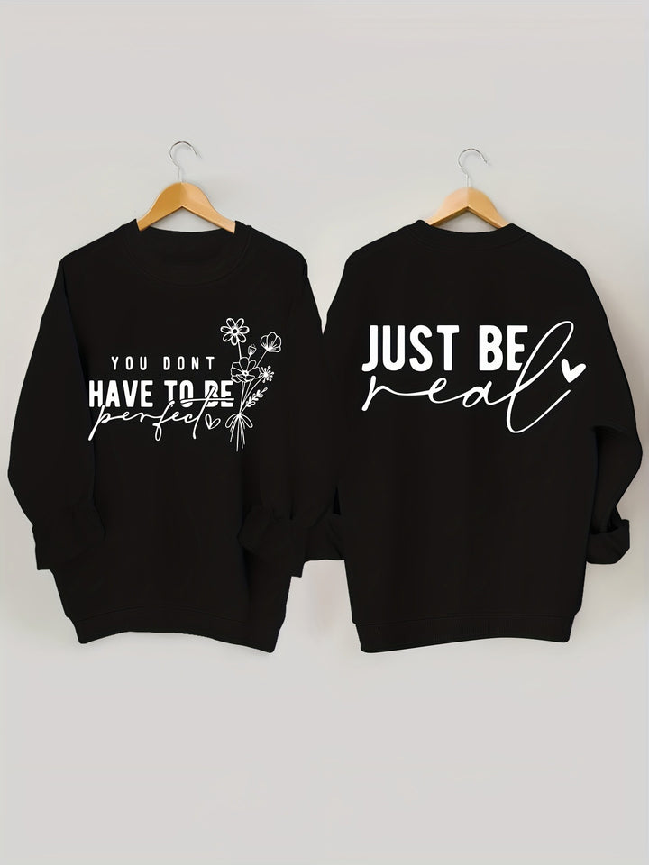 Sweat femme décontracté avec des messages inspirants Chic & Stil
