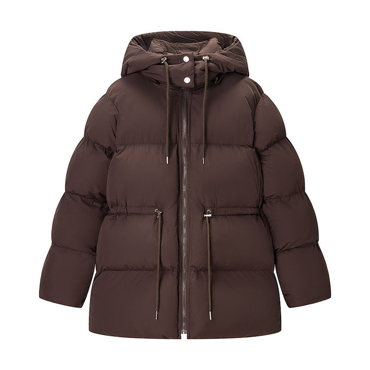 Ladies Quilted Hooded Down Jacket with Waist Adjustment and Wide Oversize Cut Amarae