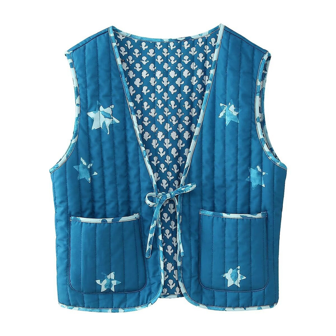 Quilted vest for women with pockets and trendy pattern Lune London