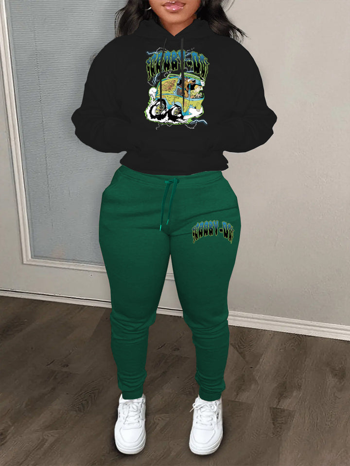 Men's hoodie and jogger set with avant-garde graphic design and comfortable fit Lune London