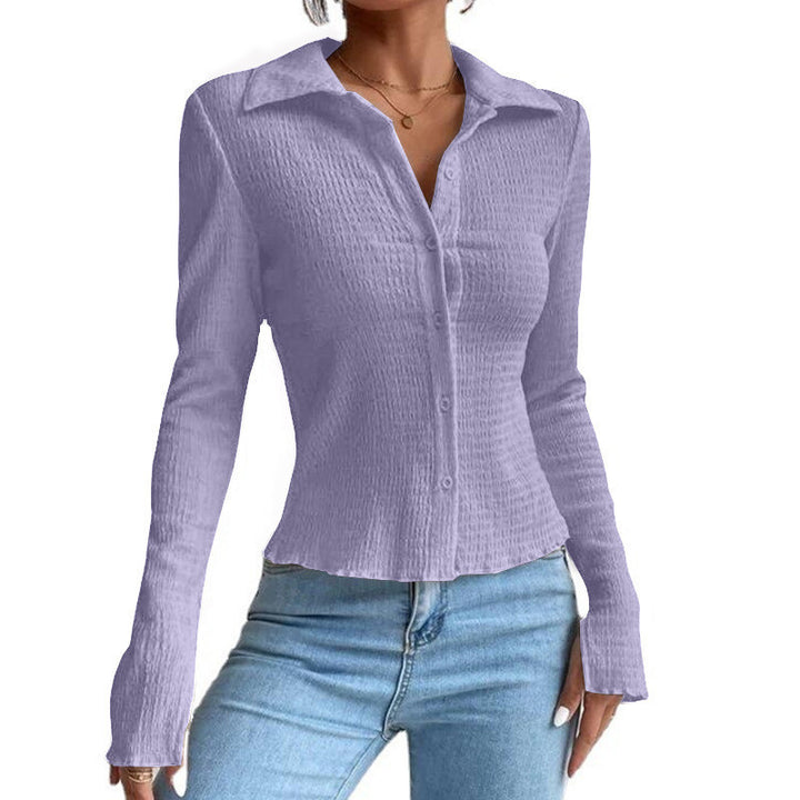 Long sleeve blouse for women with textured design Amarae