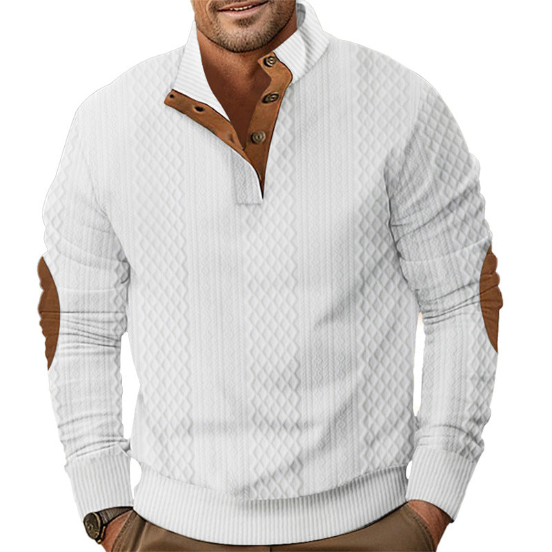 Trendy knit sweater for men with a unique structure and Lune London collar
