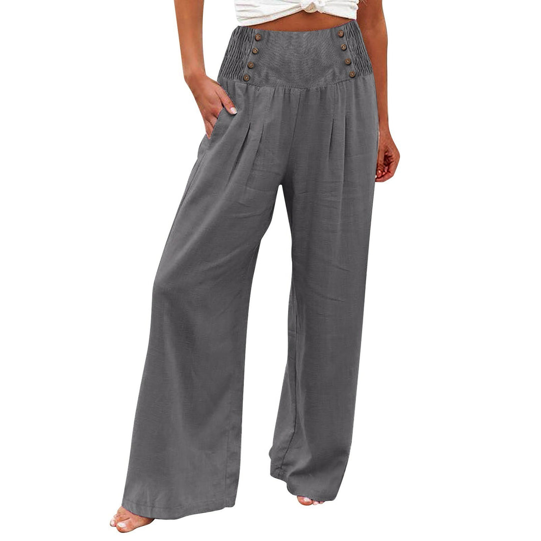 Summer wide pants for women with button details Lune London