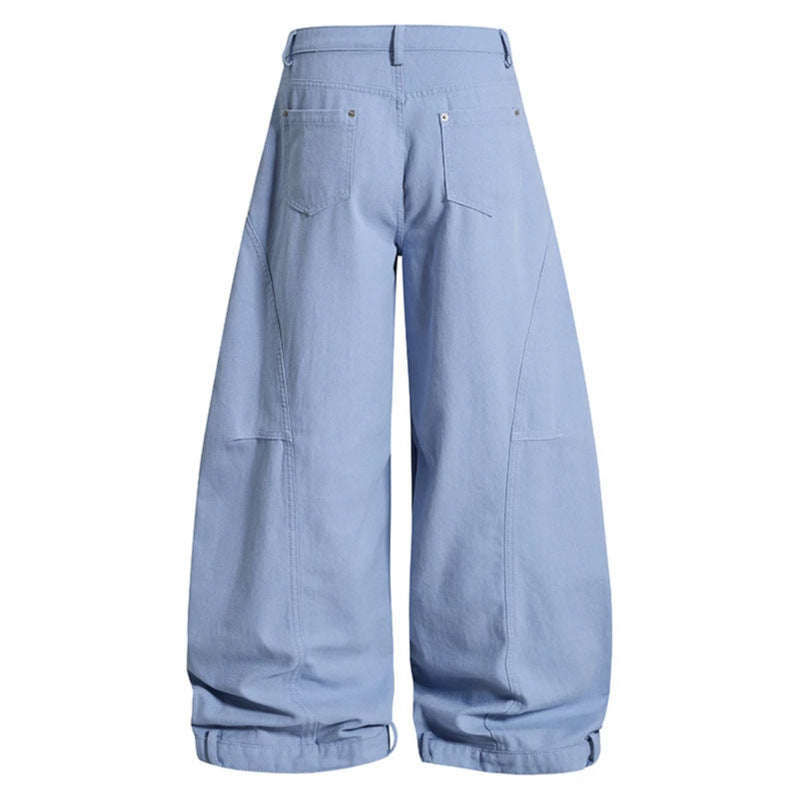 Women's Wide High-Waist Culotte Cargo Balloon Pants with Draping and Adjustable Hem Amarae