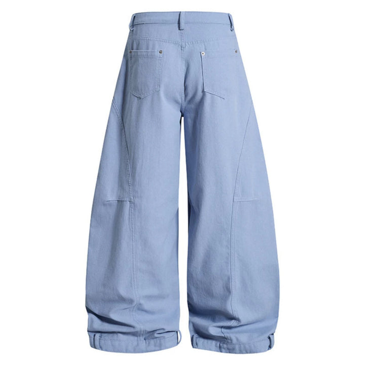 Women's Wide High-Waist Culotte Cargo Balloon Pants with Draping and Adjustable Hem Amarae