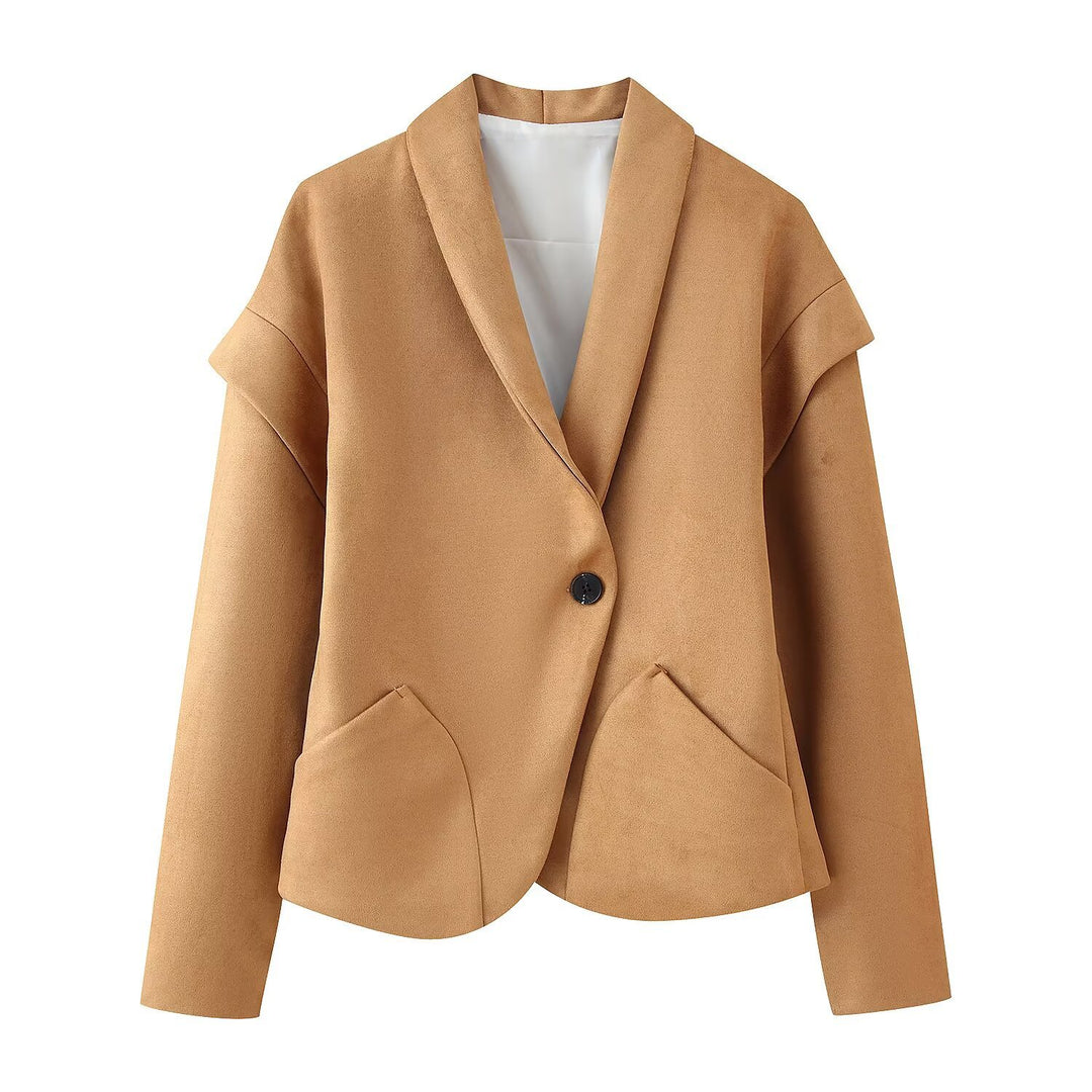 Ladies elegant suede jacket with trendy pockets Lune London