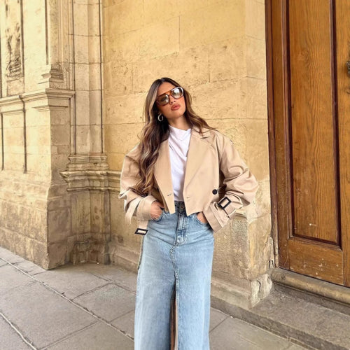 Ladies modern cropped trench coat Amarae