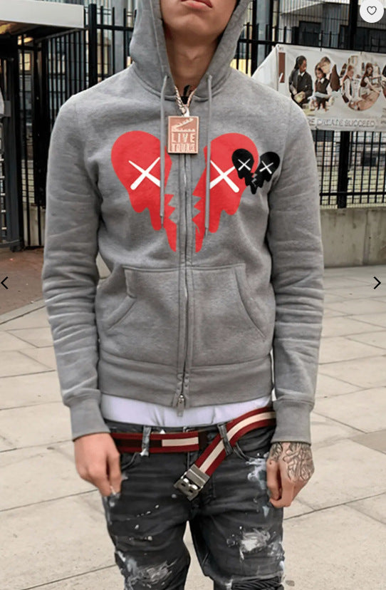 Men's hoodie with a catchy heart pattern Lune London