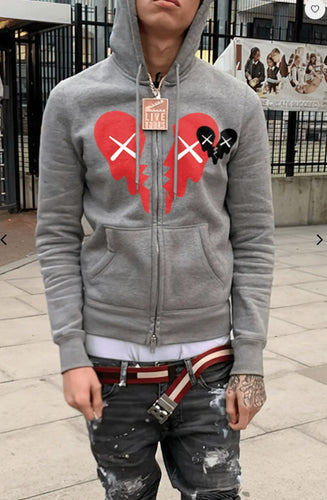 Men's hoodie with a catchy heart pattern Amarae