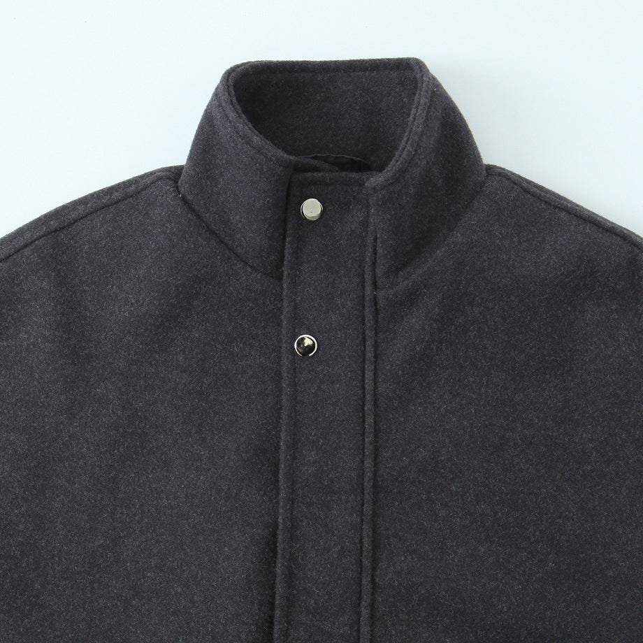 Women's short bomber-style jacket with stand-up collar, snap button placket, and elastic hem Amarae