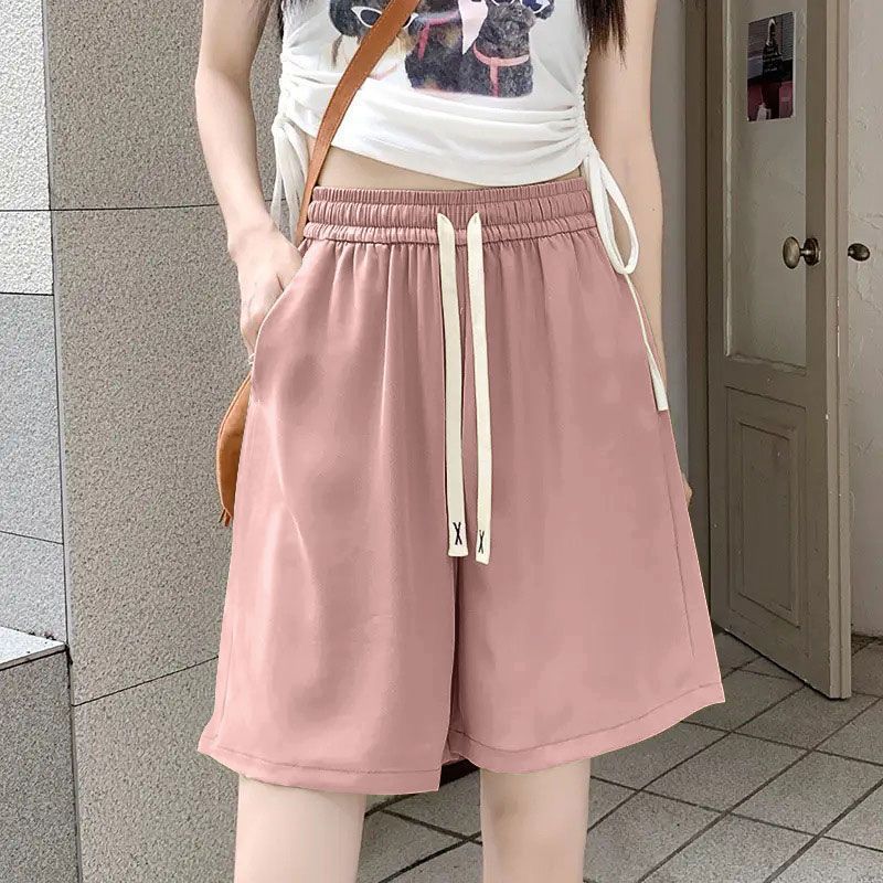 Women comfortable sports shorts with elastic waistband and decorative drawstring Lune London