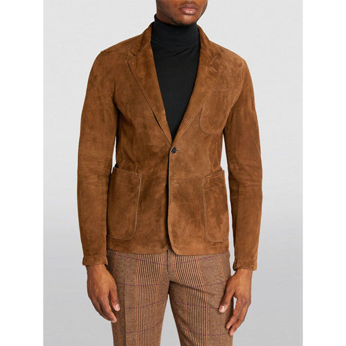 Elegant suede jacket for men with modern pockets and relaxed fit Amarae