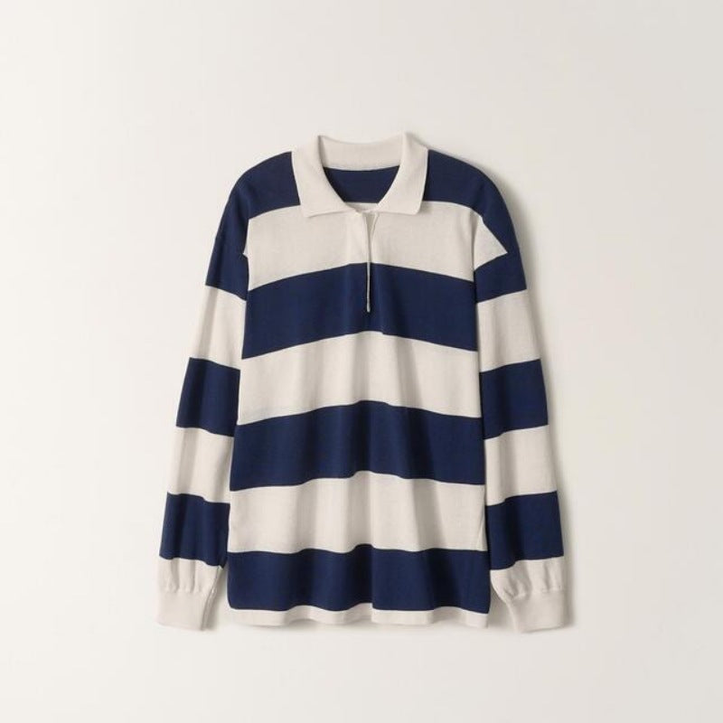 Polo décontracté pour femmes avec design rayé et manches longues Chic & Stil