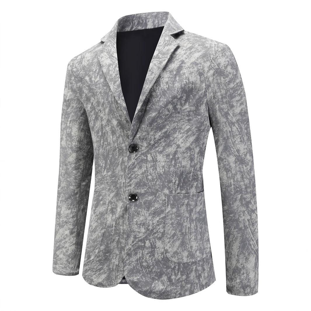 Chic and stylish blazer jacket with modern artistic pattern for men
