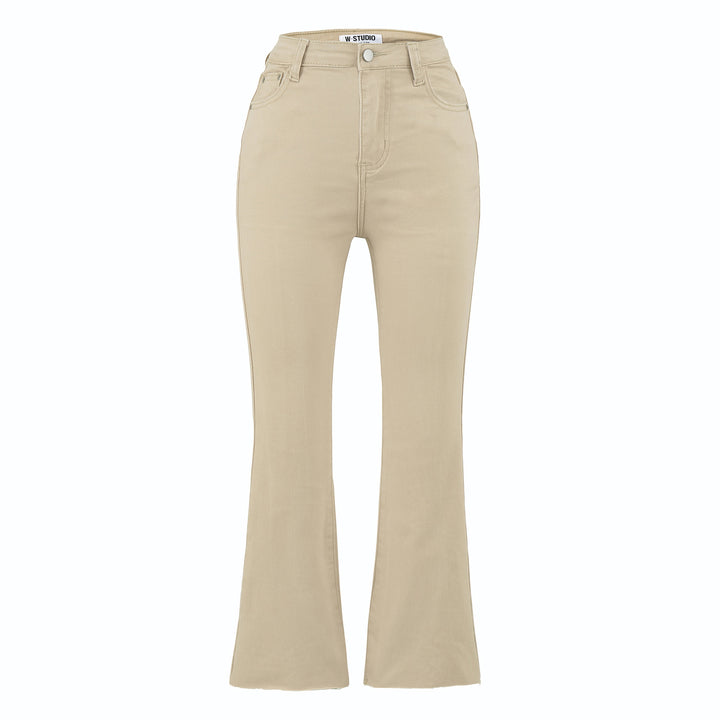Women's Highwaist Flared Trousers made of Stretch Denim with five pockets and raw hem Amarae