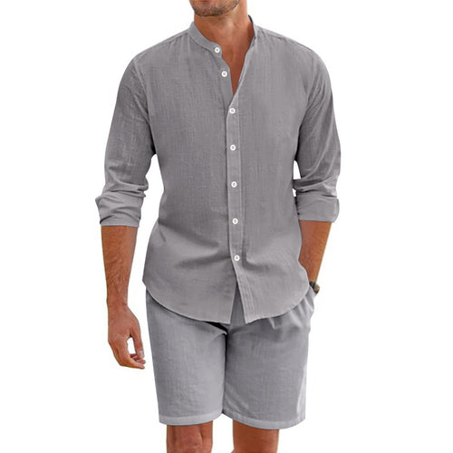 Casual linen shirt for men with short sleeves and modern details Amarae